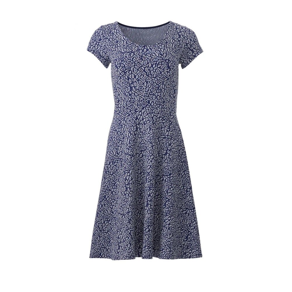 Leota Blooming Royal Circle Dress Fit & Flare Size 2L Blue Floral Career Church